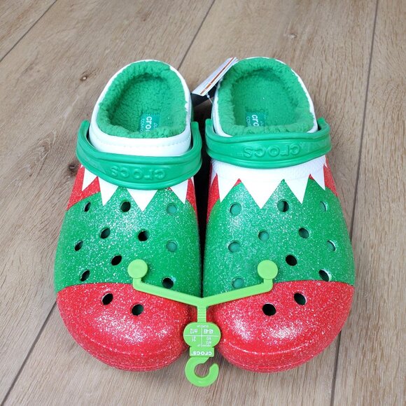 Crocs Classic Elf Faux Fur Lined Clogs Holiday Christmas Glitter Mens 13 /Wmn14 main image 8